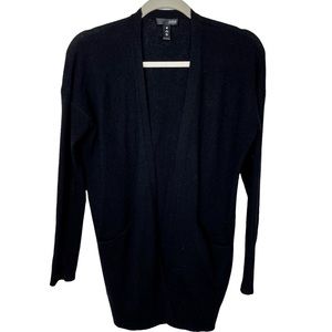 Aqua Cashmere Black Open Cardigan S